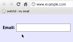 Use the bookmarklet to automatically populate a field with your specific email address for a website